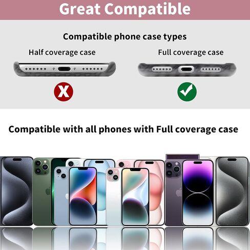 TACOMEGE 2pcs Clear Phone Tether Tabs for iPhone Smartphone Case, Cell Phone Tether CrystalPink for Women Girls (Clear-Pink) in Saudi Arabia