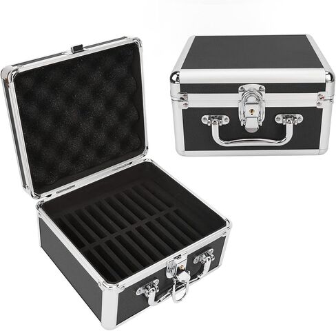 2.5in Hard Drive Storage Box, 20 Bays Double Security Lock, Shockproof with Sturdy Handle, EVA Material Buffer Pad, Convenient Handle,Black in Saudi Arabia