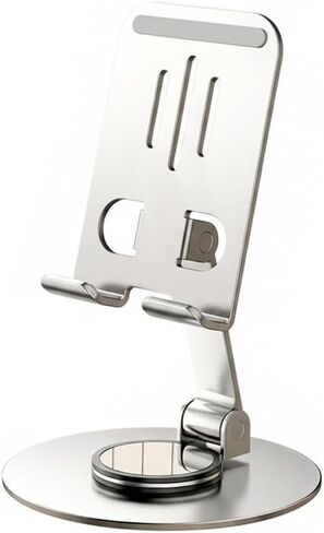 Universal Metal Cell Phone Stand, Multi-Angel Adjustable 360° Rotation Non-Slip Metal Phone Stents (Aurora Silver) in Saudi Arabia