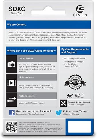 Centon Electronics 64GB Class 10 SD Card (S1-SDXC10-64G) in Saudi Arabia