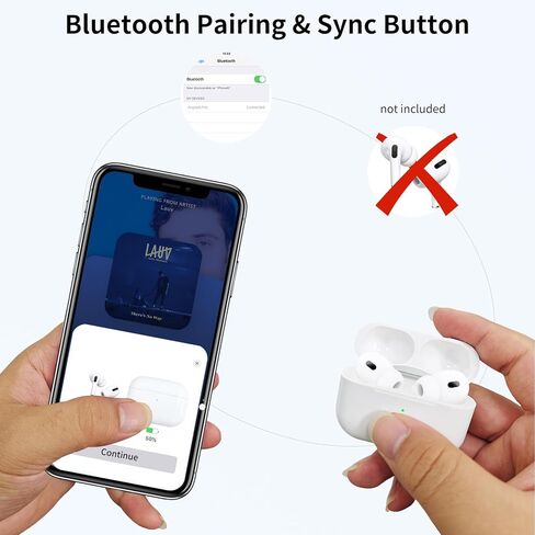 حافظة شحن بديلة لأجهزة AirPods Pro الجيل الثاني والأول، حافظة شحن لاسلكية USB-C متوافقة مع AirPods Pro، شحن سريع، زر إقران مزامنة بلوتوث، بدون سماعات أذن in Kuwait