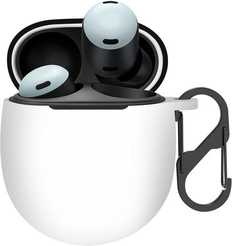 for Google Pixel Buds Pro 2 (2024) & Pixel Buds Pro (2022) Case Cover, Soft Silicone Shockproof Protective Case Skin with Carabiner (Glow Green) in Saudi Arabia