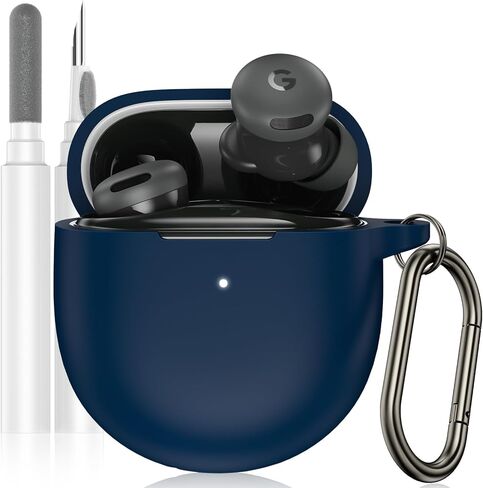 for Google Pixel Buds Pro 2 (2024) & Pixel Buds Pro (2022) Case Cover, Soft Silicone Shockproof Protective Case Skin with Carabiner (Glow Green) in Saudi Arabia