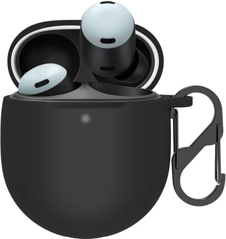 for Google Pixel Buds Pro 2 (2024) & Pixel Buds Pro (2022) Case Cover, Soft Silicone Shockproof Protective Case Skin with Carabiner (Glow Green) in Saudi Arabia