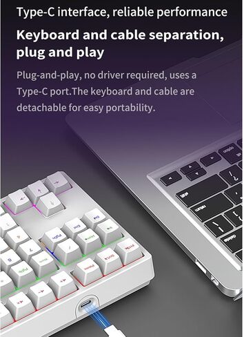 SUNGOOYUE Mechanical Number Pad, 34 Keys Blue Switch Numeric Keypad with RGB Backlight and Adjustable Feet, with Type C Wired Connection, for PC Laptop Desktop OS (White) in Saudi Arabia
