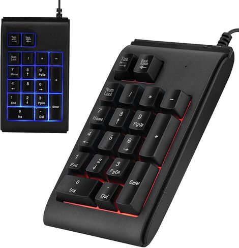 Dan&Dre Numpad لوحة مفاتيح رقمية USB 18×13×4 19 - مفتاح 3 - لوحة مفاتيح رقمية USB ملونة تعمل باللمس ميكانيكية 10 مليون نقرة لوحة أرقام in Kuwait