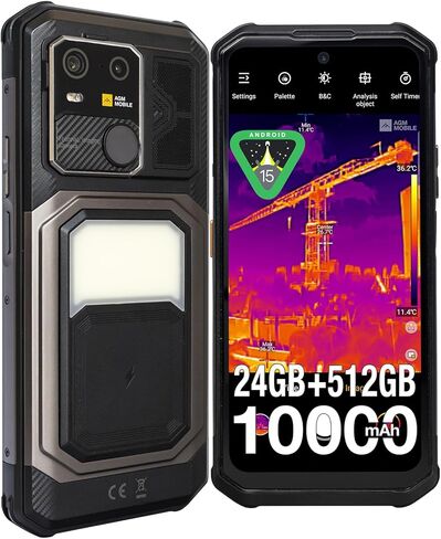 AGM G3 Pro Flagship Ultra Rugged Smartphone Android 15, 25fps Thermal Camera, 6.72" FHD+120Hz Display, MTK 7300, PD Fast & Wireless Charging, 10000mAh, NFC/GPS/Camping Light/116dB Speaker | 24GB+512GB in Saudi Arabia
