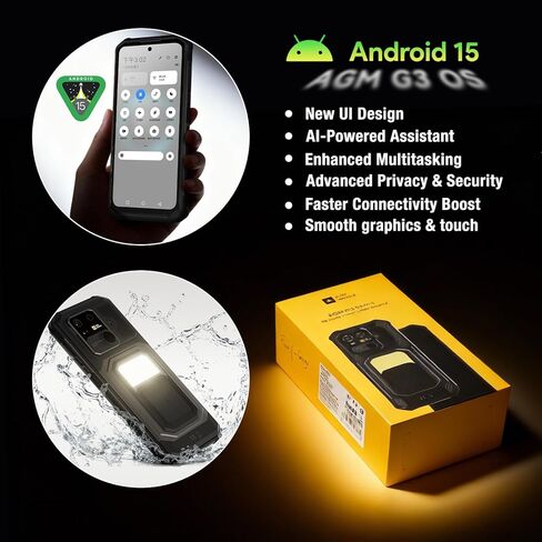 AGM G3 Pro Flagship Ultra Rugged Smartphone Android 15, 25fps Thermal Camera, 6.72" FHD+120Hz Display, MTK 7300, PD Fast & Wireless Charging, 10000mAh, NFC/GPS/Camping Light/116dB Speaker | 24GB+512GB in Saudi Arabia