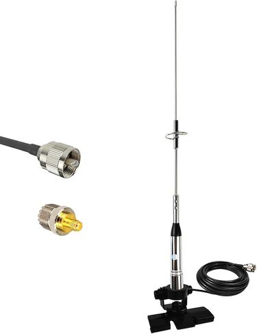 هوائي راديو هام متنقل ثنائي النطاق UHF VHF 136-174 ميجا هرتز 400-470 ميجا هرتز مع كابل 16 قدم ومشبك قاعدة لسيارة شاحنة هام راديو راديو متنقل للهواة راديو اتجاهين للقوارب البحرية راديو VHF in Kuwait