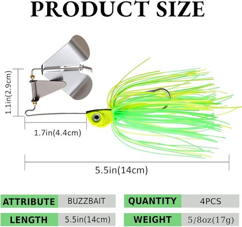 طُعم صيد السمك Buzzbait Spinnerbait Jigs إغراء لباس بايك لصيد الأسماك في المياه العذبة 5/8oz طُعم صيد السمك in Kuwait