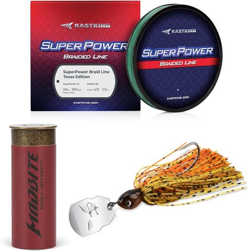 KastKing Superpower Braided Fishing Line and Lure Kit, 4X Braid Line with Hard & Soft Baits, Topwater, Jigs, Rigs&Jerkbaits, Complete Freshwater Fishing Gear Set for Bass,Trout & Walleye,Gift for Men in Saudi Arabia