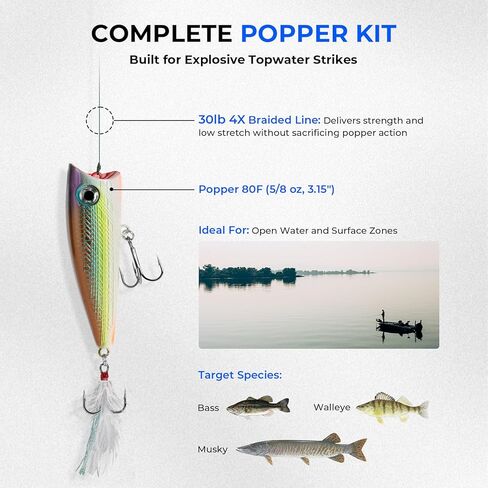KastKing Superpower Braided Fishing Line and Lure Kit, 4X Braid Line with Hard & Soft Baits, Topwater, Jigs, Rigs&Jerkbaits, Complete Freshwater Fishing Gear Set for Bass,Trout & Walleye,Gift for Men in Saudi Arabia
