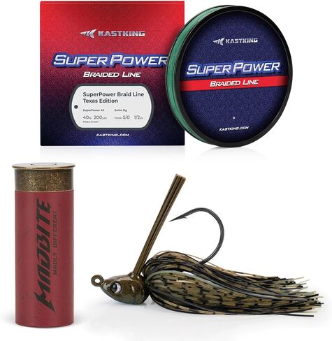 KastKing Superpower Braided Fishing Line and Lure Kit, 4X Braid Line with Hard & Soft Baits, Topwater, Jigs, Rigs&Jerkbaits, Complete Freshwater Fishing Gear Set for Bass,Trout & Walleye,Gift for Men in Saudi Arabia