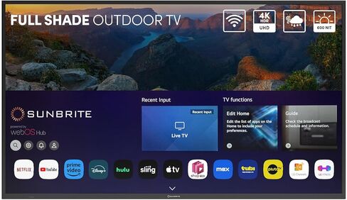 SunBrite 75 بوصة تلفزيون ذكي خارجي Veranda 4 Series، تلفزيون 4K UHD LED للظل، سطوع 600-Nit، مقاوم للطقس IP55، بلوتوث 5.0 لاسلكي، مكبرات صوت مدمجة in Kuwait