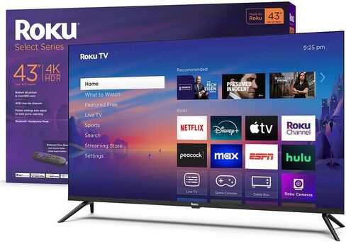 Roku Smart TV 43-Inch Select Series, 4K HDR TV – Roku TV with Roku Remote – Flat Screen LED Television with Wi-Fi for Streaming 43R4C4-2024 Model (Renewed) in Saudi Arabia