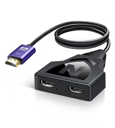 مقسم كابل HDMI 4K من NEWCARE 1 في 2 مع شاشة مرآة كابل HDMI 2.0 ثابتة بطول 1.6 قدم، ذكر واحد إلى أنثى مزدوجة يدعم HDTV، LCD، تلفزيون، 1080P 3D، يدعم جهازي تلفزيون بنفس الحجم في نفس الوقت in Saudi Arabia