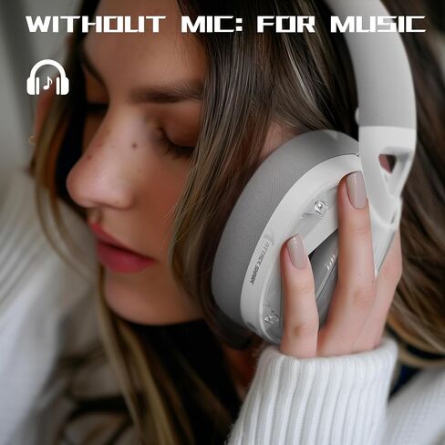ATTACK SHARK L60 Wireless Over-Ear Gaming Headset,40mm Drivers,Detachable Noise Cancelling Mic,Memory Foam Ear Pads,3 Modes USB Computer Headset with 5.1 Surround Sound for PC/Mac/PS4/PS5-White in Saudi Arabia