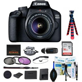 Canon EOS 4000D Camera + EF-S 18-55 DC III Lens, 3011C003 (DC III) (International Model) (w/Sunshine Photo Pro Bundle) in Saudi Arabia