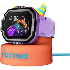 ساعة TickTalk 5 الخلوية الذكية للأطفال (شبكة T-Mobile) مع جهاز تعقب GPS ومكالمات الفيديو وحزمة قاعدة الطاقة - مع تطبيقات مجانية للوالدين - للأعمار من 3 سنوات فما فوق in Kuwait