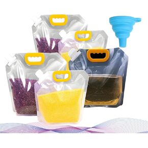 Collapsible Water Storage Bag 5-Pack, BPA-Free Plastic Bag, Leakproof Freezable Grains Portable Container for Kitchen, Camping, Party, Hiking, RV, Emergency in Kuwait