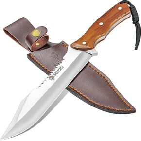 NedFoss 13" Survival Knife with Sheath, 7" Large Blade Camping Knives with Rosewood Handle, Full Tang Bowie Fixed Blade Hunting Knife, Outdoor Bushcraft Gifts for Men Women in Kuwait