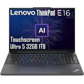 Lenovo ThinkPad E16 Business AI PC Laptop (16" FHD+ Touchscreen, Intel 12-Core Ultra 5 125U (> i7-1355U), 16GB DDR5, 512GB SSD), Fingerprint Reader, Backlit KB, Thunderbolt 4, Ethernet, Win 11 Pro in Saudi Arabia