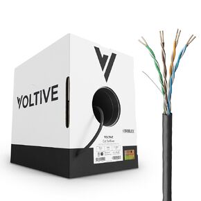 كابل إيثرنت Voltive Cat5e، Riser (CMR)، أسود، 100 قدم - 24AWG 4 أزواج من النحاس الصلب، UTP، 350 ميجاهرتز، معتمد من UL وتم التحقق من ETL - V-1226-13 in Kuwait