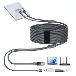 Elfcam - 5m/16.4ft 3-in-1 Cable for Starlink Mini – USB-C Power Supply + Starlink Mini Standard, Stardard RJ45 CAT6 Connector for Easy to Plug Out from Extended Network Devices PC, Router and Switch in Saudi Arabia