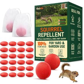 Squirrel Repellent Outdoor Peppermint Oil Squirrel Repellent Moth Balls, 24-Pack Powerful Chipmunk Repellent Peppermint Balls for Outdoor, Pet Safe Botanical Squirrel Deterrents for Garden, Yard, RV in Saudi Arabia