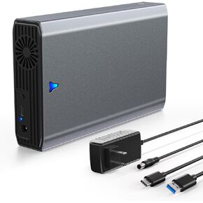محول SAS إلى USB 3.0، محطة إرساء محرك الأقراص الصلبة SAS لمحرك الأقراص الصلبة SSD مقاس 2.5/3.5 بوصة، حاوية خارجية خالية من الأدوات مع محول طاقة 12 فولت/2 أمبير ومروحة تبريد، تدعم ما يصل إلى 24 تيرابايت in Kuwait