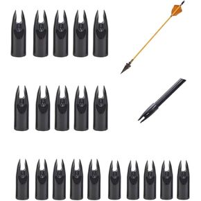 25 PCS 8mm Archery Arrow Nocks, Plastic Insert Tails for Compound Bow Hunting Arrows, Shockproof Glue-On Replacement Parts for 8mm ID Arrow Shafts in Saudi Arabia