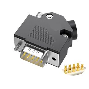 45 Degree Wire Outlet DB9 Connector 2 Row 9pin Male Female Angled Connector Side Outlet 45 ° Plastic 9Pin Serial Port Plug(5A Solid Male) in Saudi Arabia