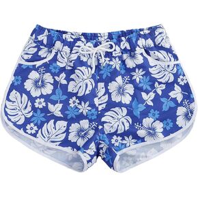 ESTAMICO Women Board Shorts with Liner Quick Dry UPF 50+ Drawstring Floral Print Swim Trunk with Pockets in Saudi Arabia