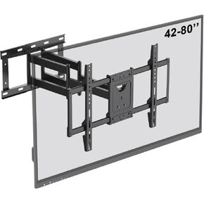 ZANUZDU Outdoor TV Mount,Full Motion Articulating Arm Can Tilts and Swivels, Weatherproof Rust Proof for 42 to 80 inch Indoor and Outdoor TVs,Max VESA 600x400, Holds Up to 176 lbs in Saudi Arabia