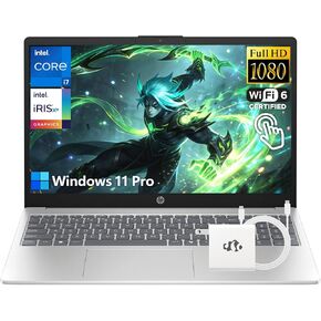 كمبيوتر محمول HP i7 15.6 بوصة FHD يعمل باللمس، Intel 10-Core i7-1355U (Beat Core 7 160U، حتى 5 جيجا هرتز)، ذاكرة الوصول العشوائي 16 جيجا بايت 512 جيجا SSD، كمبيوتر Intel Iris Xe Graphics Win11 Pro لمصمم ألعاب الأعمال مع ملحقات GM in Kuwait