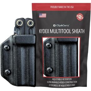 غمد Clip & Carry Kydex Multitool Sheath for LEATHERMAN Wave Alpha - صنع في الولايات المتحدة الأمريكية - غطاء حامل غمد متعدد الأدوات وحزام جيب - أداة متعددة غير متضمنة in Kuwait
