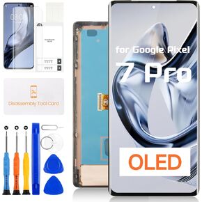 OLED for Google Pixel 7 Pro Screen Replacement for Google Pixel 7 Pro LCD Display GP4BC GE2AE Digitizer Touch Screen Glass Full Assembly with Tools (Black with Frame,Support Fingerprint) in Saudi Arabia
