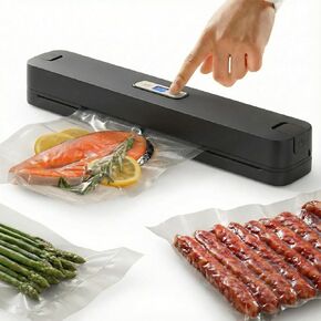 ROOM127 Vacuum Sealer Machine, Easy to Use Compact Food Sealer for Home Kitchen Storage & Meal Prep, Automatic Dry & Wet Modes for Meat & Fresh Food, 20 Starter Bags Included, Black in Saudi Arabia