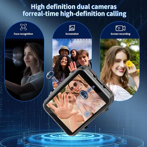 هاتف ساعة ذكية 4G، Android 10.7 MTK6762 رباعي النواة 4 جيجابايت + 64 جيجابايت ساعة ذكية 2.4 بوصة شاشة كبيرة للرجال 1500 مللي أمبير في الساعة كاميرا مزدوجة واي فاي بلوتوث نظام تحديد المواقع ومتتبع أنشطة اللياقة البدنية ساعات ذكية للرجال in Kuwait