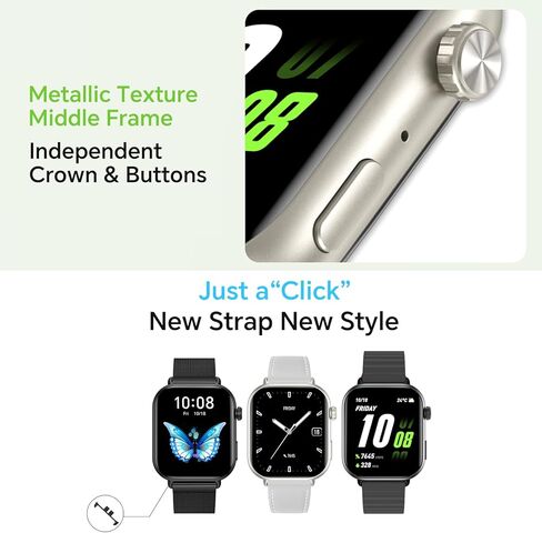ساعة HONOR Choice Watch 2i، شاشة AMOLED مقاس 1.85 بوصة، ساعة ذكية للاتصال بالبلوتوث، عمر بطارية 14 يومًا، متوافقة مع Android وiOS، ساعة ذكية لمراقبة معدل ضربات القلب، IP68، أسود in Kuwait