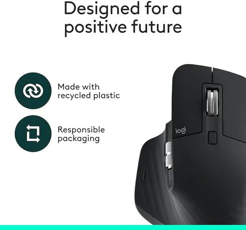 Logitech MX Master 3S -Bluetooth Edition - Performance Wireless Mouse with Ultra-Fast Scrolling, Ergo, 8K DPI, Track on Glass, Quiet Clicks, Windows, Linux, Chrome, Black (Renewed) (Renewed) in Saudi Arabia