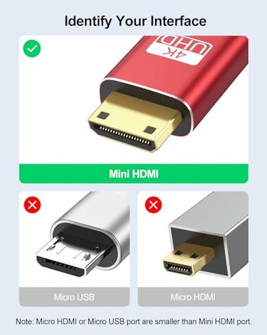 كابل HDMI ARC/eARC 8K لمكبر الصوت بطول 6.6 أقدام + حزمة كابل HDMI صغير إلى HDMI بطول 3 أقدام، سلك HDMI عالي السرعة لجهاز العرض والكمبيوتر المحمول والشاشة والتلفزيون وPS4/PS5 in Kuwait