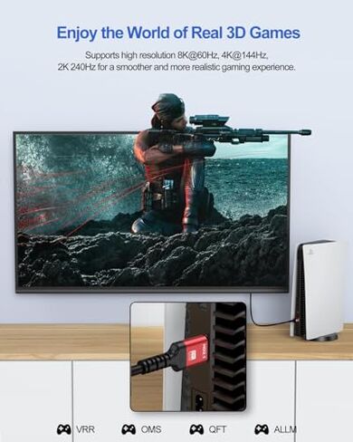كابل HDMI ARC/eARC 8K لمكبر الصوت بطول 6.6 أقدام + حزمة كابل HDMI صغير إلى HDMI بطول 3 أقدام، سلك HDMI عالي السرعة لجهاز العرض والكمبيوتر المحمول والشاشة والتلفزيون وPS4/PS5 in Kuwait