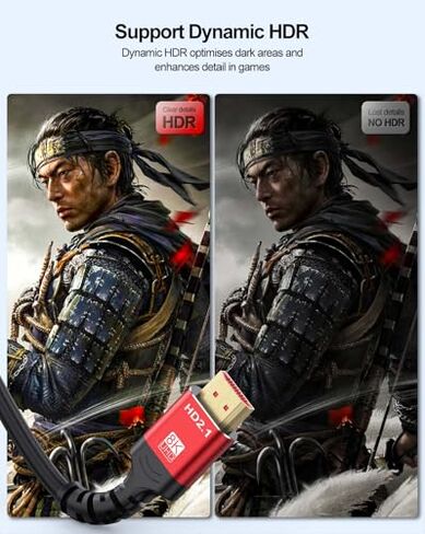 كابل HDMI ARC/eARC 8K لمكبر الصوت بطول 6.6 أقدام + حزمة كابل HDMI صغير إلى HDMI بطول 3 أقدام، سلك HDMI عالي السرعة لجهاز العرض والكمبيوتر المحمول والشاشة والتلفزيون وPS4/PS5 in Kuwait