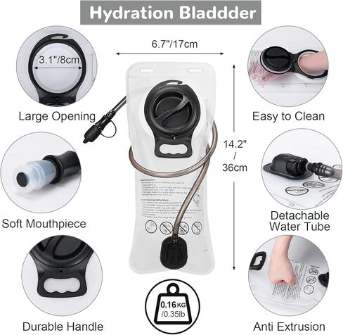 Lightweight Hydration Backpack with 2L Water Bladder for Men Women, Small Water Backpacks Hydropack Running Vest for Hiking in Saudi Arabia