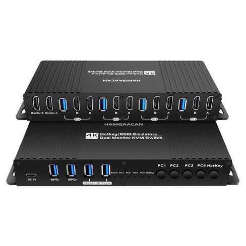 مفاتيح Kvm Hdmi 2 شاشات 4 أجهزة كمبيوتر 4K 60 هرتز EDID محاكي مفتاح التشغيل السريع Kvm Switch hdmi 2 شاشات 4 أجهزة كمبيوتر EDID عرض ممتد شاشة مزدوجة 4 أجهزة كمبيوتر مفتاح التشغيل السريع USB3.0 in Saudi Arabia