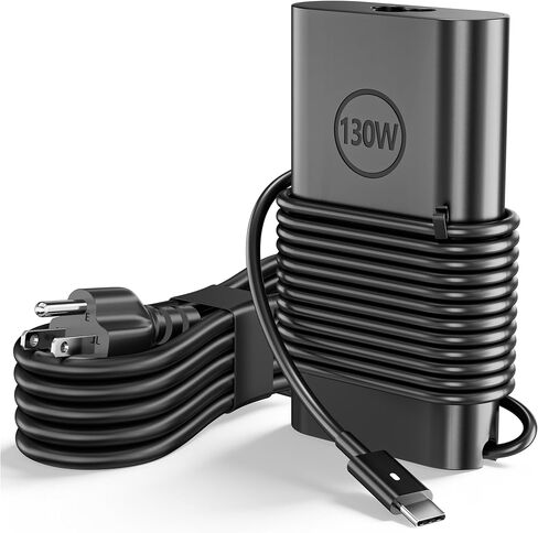 شاحن كمبيوتر محمول USB C بقدرة 130 واط من النوع C متوافق مع Dell XPS 15 2in1 9575 Precision 5530 2in1 5550 5750 3550 3551 3560 Latitude 7410 7310 7210 9410 9510 9575 5420 5520 سلك الطاقة in Kuwait