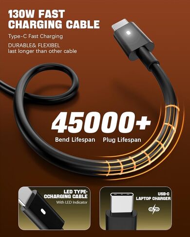 شاحن كمبيوتر محمول USB C بقدرة 130 واط من النوع C متوافق مع Dell XPS 15 2in1 9575 Precision 5530 2in1 5550 5750 3550 3551 3560 Latitude 7410 7310 7210 9410 9510 9575 5420 5520 سلك الطاقة in Kuwait