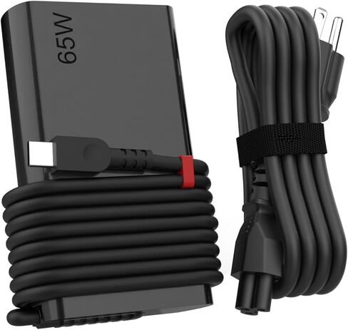 شاحن كمبيوتر محمول USB C جديد نحيف 65 وات متوافق مع محول سلك طاقة الكمبيوتر Lenovo نوع C Thinkpad X1 T14 T14s T15 T16 T480، Yoga، Chromebook in Kuwait