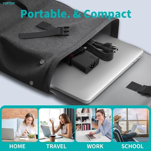 شاحن كمبيوتر محمول USB C جديد نحيف 65 وات متوافق مع محول سلك طاقة الكمبيوتر Lenovo نوع C Thinkpad X1 T14 T14s T15 T16 T480، Yoga، Chromebook in Kuwait